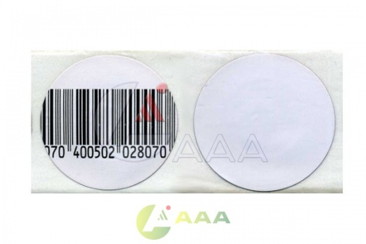 Деактивируемые радиочастотные противокражные антикражные этикетки круглые 40 мм, штрих-код, 1000 шт.