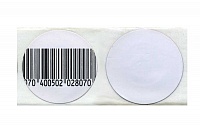 Деактивируемые радиочастотные противокражные антикражные этикетки круглые, 40 мм, белая, 1000 шт